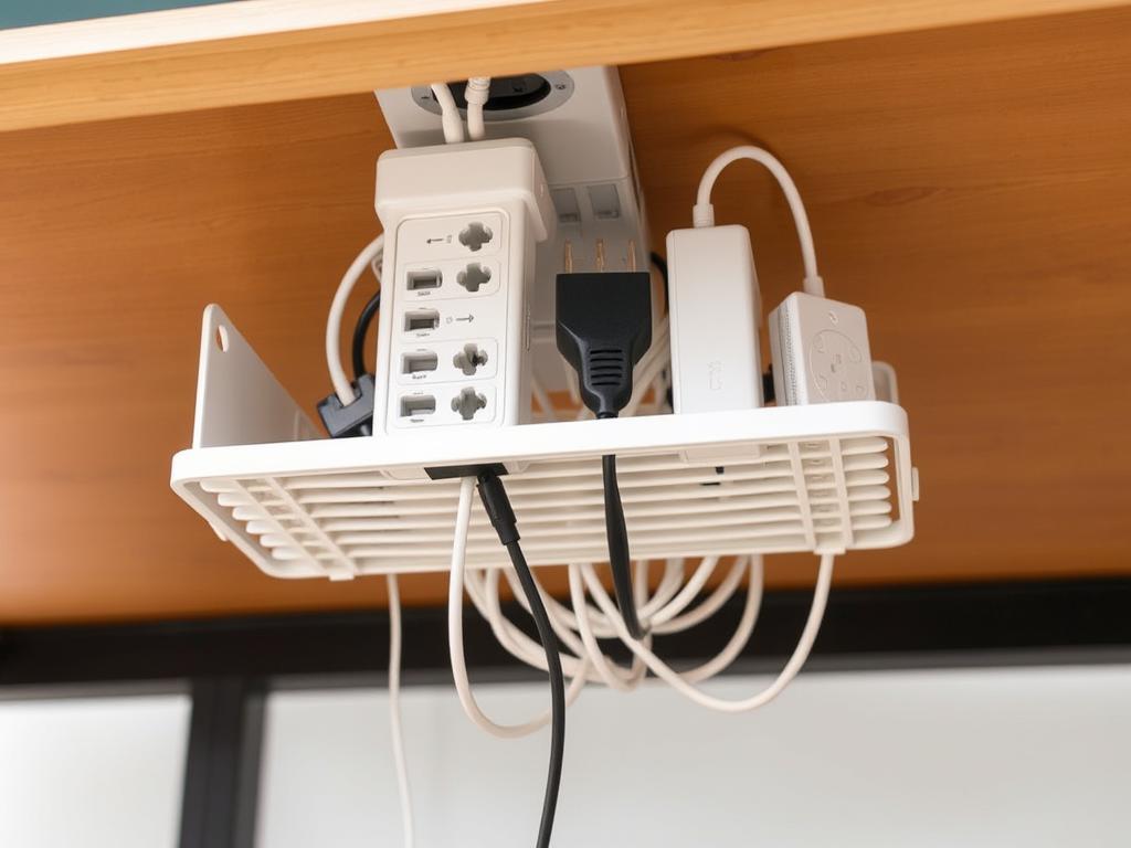 Bandeja metálica REFLYING para organizar cables bajo el escritorio Bandeja metálica REFLYING para organizar cables bajo el escritorio
