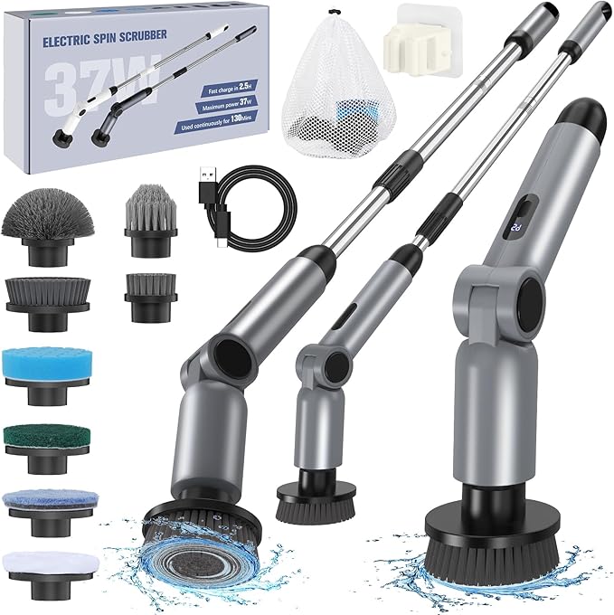 Cepillo de limpieza eléctrico giratorio Ruy especial para ducha y mamparas Cepillo de limpieza eléctrico giratorio Ruy especial para ducha y mamparas