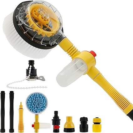 Cepillo de limpieza giratorio Oromyo para coches con depósito de jabón Cepillo de limpieza giratorio Oromyo para coches con depósito de jabón