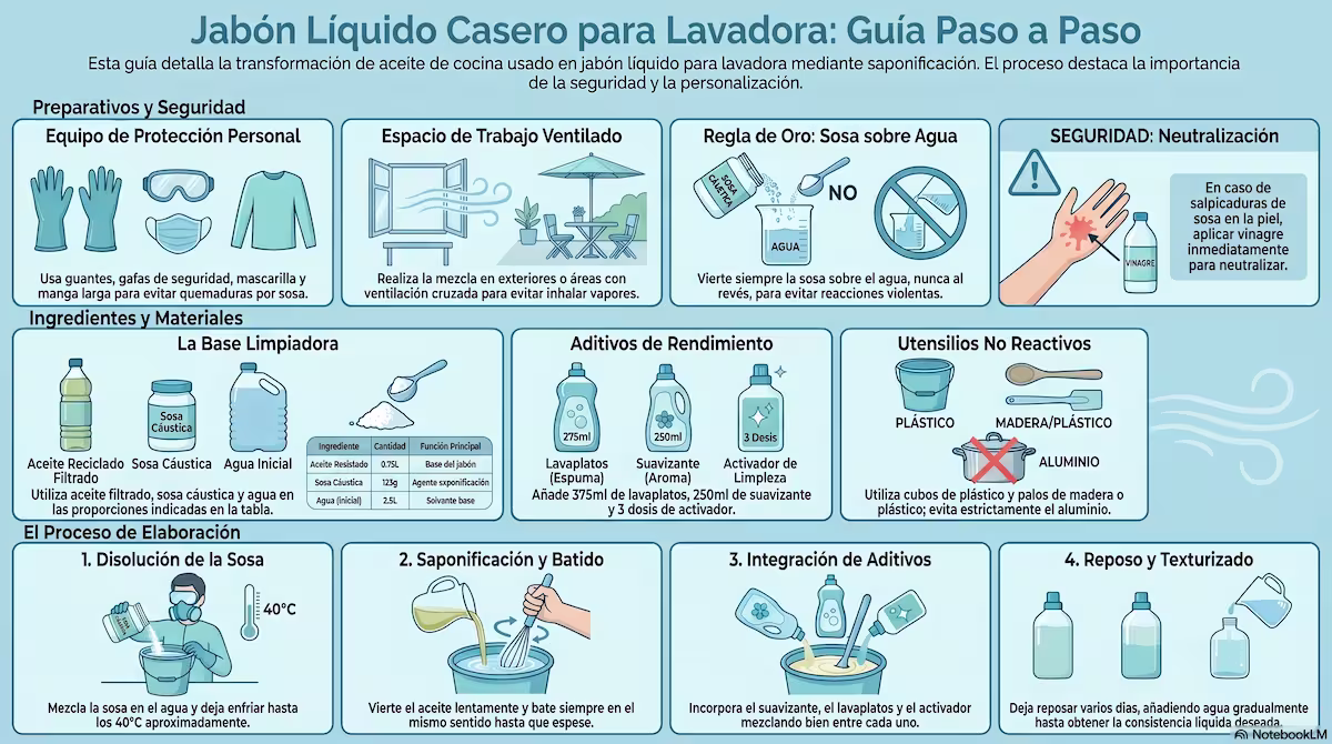 guia paso a paso para hacer jabón casero para lavadora con aceite